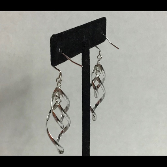 LAST 1- Sterling Silver (925) Dangle Drop Earrings - Picture 4 of 7
